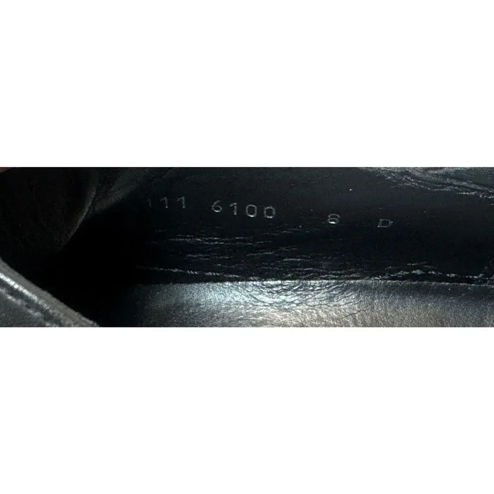 Gucci Black Leather Lace Up Oxford Sneakers Mens 8 / 9.5 US Comfort Casual Logo - Picture 11 of 12